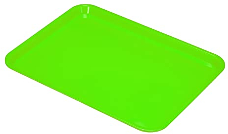 PATIKIL 13x10 Fast Food Tray, Plastic Reusable Recyclable Multi-Purpose Rectangle Serving Tray for Restaurant Home Kitchen, Green