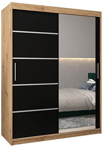 ABIKSMEBLE Verona 2 Armadio Con Porta Scorrevole e Specchio - Guardaroba per Camera da Letto - 2 Ante