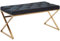 FineBuy Sitzbank Samt Schwarz 90x46x44 cm Flur Polsterbank mit Metallgestell, Bettbank Schlafzimmer Chesterfield Design, Flurbank Garderobenbank Modern