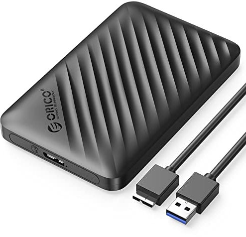 ORICO 2.5 inch Hard Drive Enclosure USB 3.0 to SATA Portable External Enclosures for 7mm/9.5mm SSD HDD 5Gbps Tool Free Support UASP (2521U3)