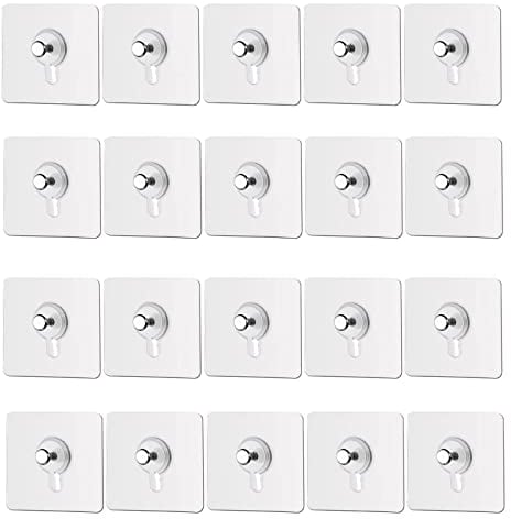 20 Pezzi Ganci Adesivi,Appendi Quadri Senza Chiodi Ganci per Quadri Muro Attaccare Quadri Senza Chiodi Gancio Adesivo per Appendere Fotografie, Quadri, Orologi