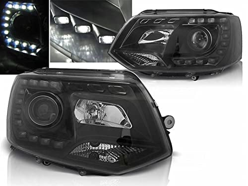 Tuning-Tec Led Tagfahrlicht Scheinwerfer in schwarz für VW T5 GP