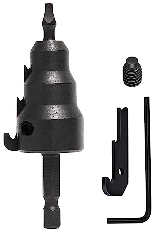 Saipe Power Conduit Reibahle Kit Sechskantschaft Kupferrohr Expander mit verbesserter Bit-Retention Entgraten Externer Bohrer Entferner Ries 1/2 Zoll, 3/4 Zoll und 1 Zoll Rohr Elektrowerkzeug Zubehör