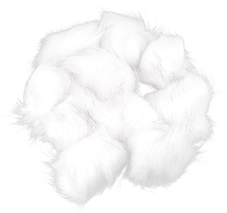 GALPADA 10 Stk Flauschiger Schlüsselanhänger Bommel Puppenzubehör Selber Machen Bommel Basteln Künstlicher Pompom Bommeln Für Mützen Stricken Pompons Schlüsselbund Weiß Kleidung