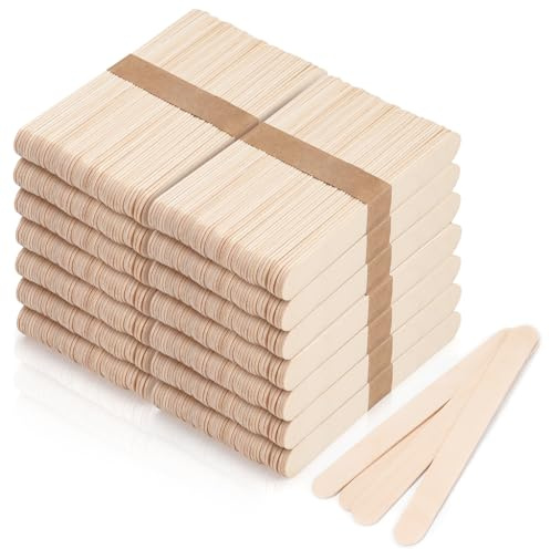 1200 Pieces Large Wooden Wax Sticks, 6-Inch Wood Waxing Sticks Wax Spatulas Applicator, Wood Craft Sticks for Body Hair Removal, Tongue Depressors, Popsicle Sticks