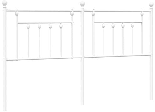 vidaXL White Metal Headboard - Stylish and Durable Accompaniment to Your Bed Frame Measuring 166 x 3 x 97 cm