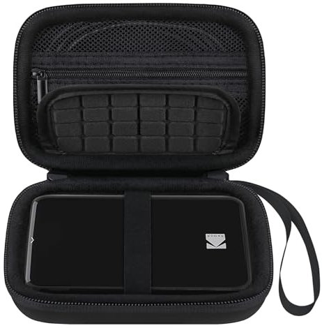 Elonbo Tasche für Kodak Step Drucker Kamera Sofortbildkamera Instant Fotodrucker, Netzfach passt zu Kodak Step-Fotopapier, Schwarz