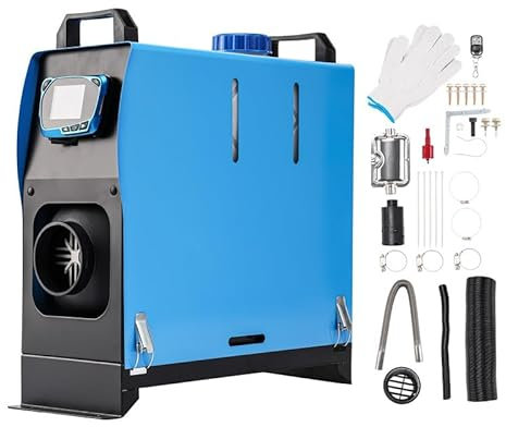 ShockFlo Standheizung Diesel, Diesel-Luft-Auto-Standheizung Dieselheizung Schnelles Aufheizen mit verbessertem LCD-Schalterdisplay (Blau, Lang)