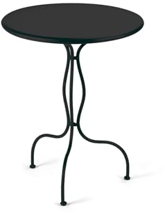 Mondo Viro Runder Tisch aus verzinktem Metall Rondò für den Garten, zerlegbar, 60 x 60 cm, 75 h (schwarz)