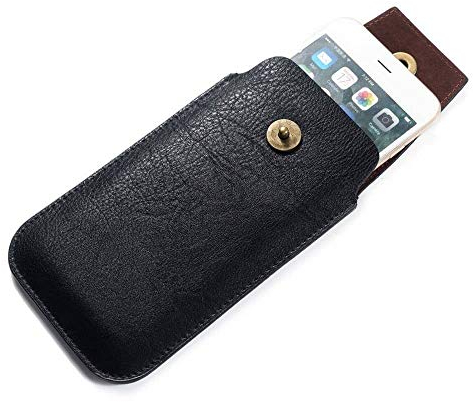 DFV mobile - Leather Cover Vertical Belt Case with Magnetic Closure für Vertu METAVERTU (2022) - Black