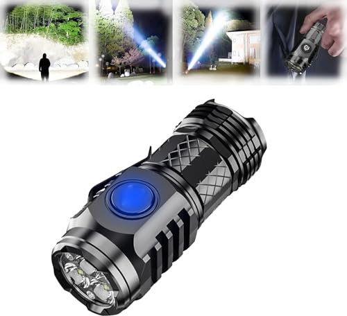 HOPASRISEE German Three-Eyed Monster Mini Flash Super Power Flashlight, Thumb Flashlight, Thumb Sized Flashlight, Three Eyed Monster Mini Flashlight, 3 Eyed Monster Mini Flashlight (Black)