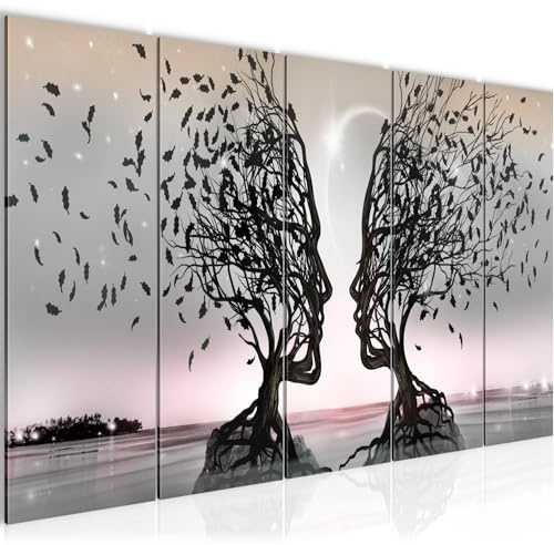 Runa Art Bild Liebespaar Wandbilder auf Vlies Leinwand 5 Teilig Wanddekoration Wohnzimmer Schlafzimmer 044856b