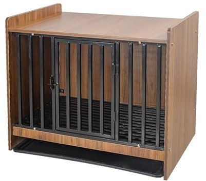 2-in-1 Furniture Style Dog Crate End Table Dog Crate for Large Dogs Modern Decorative Dog Crate Wooden Decorative Dog Indoor Kennel Furniture Indoor with Storage for Dogs up to 100 lb.