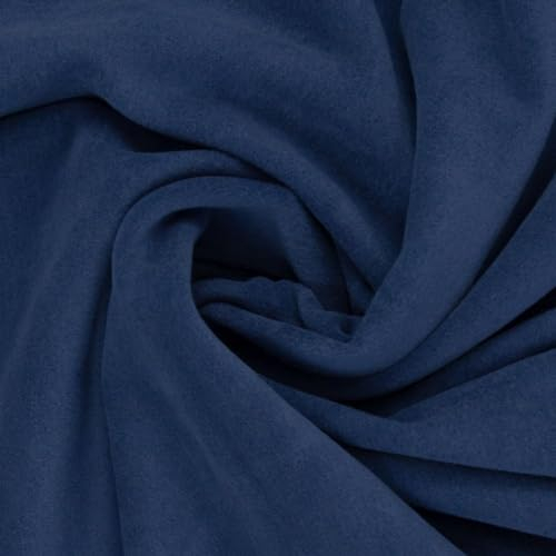 Baumwollfleece | CARLOS | 100% Baumwolle | Ökotex | für Bekleidung | ab 50 cm | Meterware (blau)