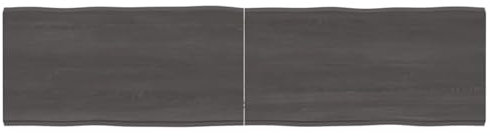 ZEYUAN Tischplatte Dunkelgrau 160x40x4 cm Eichenholz mit Baumkante, Arbeitsplatte, Holzplatte, Schreibtischplatte, Waschtischplatte, Küchenarbeitsplatte