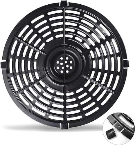GWYXC Air Fryer Replacement Parts for Power XL 4.7L 5 in1 Digital Air Fryer, 22CM Round Non-Stick Air Fryer Accessories Grill Pan Tray Rack Grill Plate, Dishwasher Safe