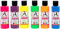 Juego de pinturas acrílicas de neón para niños y adultos. 6 colores de 60 ml de colores altamente pigmentados y brillantes para lienzo, madera, piedra, papel, metal (neón (fluorescente)
