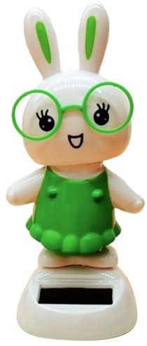 Luckxing Solar Spielzeuge Figuren, Solar Wackelfigur Auto Solar Wackelhase Mit Karotte Ostern Wackelfigur Innen Dekoration des Autos Solarbetriebene Swinging Für Auto Haus Büro Deko