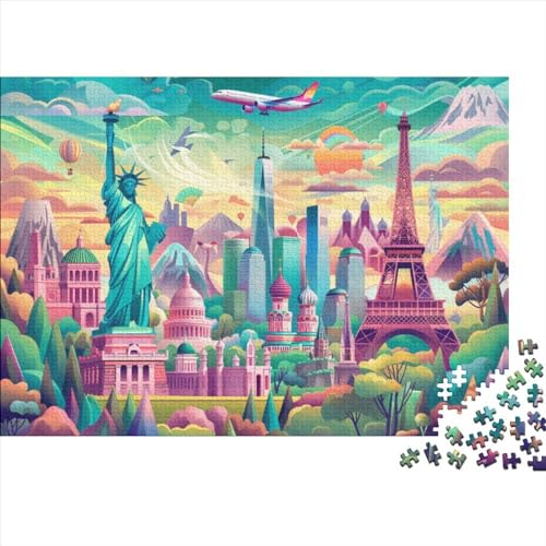 JDDEISKKE Skyscraper Puzzle 1000 Teile Für Erwachsene Beautiful Herausforderung Geeignet Für Erwachsene Farbe Puzzle Geschenk 1000pcs (75x50cm)