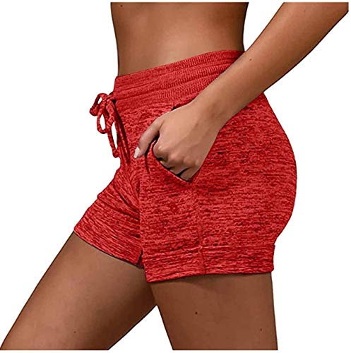 Angxiwan Sale Angebote unter 10 Euro Damen Shorts Druck Sommer mit Taschen Sporthose Leicht Boxershorts Casual Elastische Unterhose Einfach Workout Kurze Hose Bermuda Sweatpants Pyjama Damen kurz