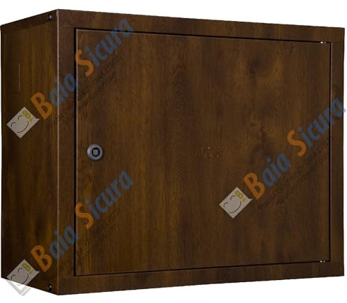 BAIA SICURA Cassetta Contatore Acqua CON SCHIENALE Zincata, Bianca o Colorata in Acciaio Zincato | Tante Misure e Colori (Acciaio Zincato Effetto Legno Noce Scuro, 40 H x 50 L x 23 P cm)