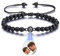 JSDDE Personalisiertes Armband mit Foto im Stein Projektionsarmband Fotoarmband Heilsteine Edelsteine Perlenarmband Personalisierte Geschenk für Damen Herren (Schwarz Achat)