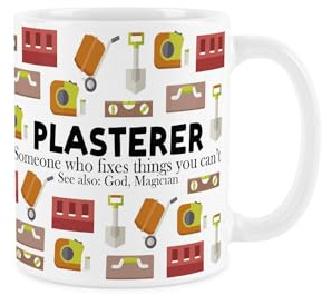 Purely Home Plasterer Mug - Humorous Tradesman Funny Novelty Gift - Tea/Coffee Hot Drinks White Ceramic Cup Present