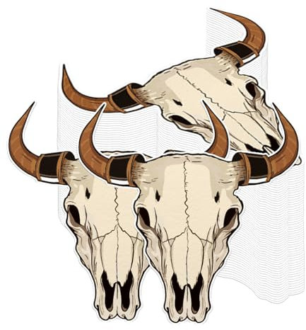 CHUNNIN 100 Stück Western-Servietten, Cowboy-Party-Dekorationen, Longhorn-Design, Premium-Qualität, Einweg, 19,1 x 19,1 cm, Brown, Papier, 1-lagig, für verschiedene Anlässe