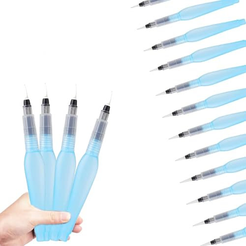 15 Pcs Water Brush Pens, Refillable Watercolour Pens - Easy to Use Watercolour Paint Brushes for Painting, Lettering & Calligraphy