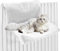Hängebett für Katzen Heizung,Heizkörperbett für Katzen Bequem Katzenbett für Heizungen Plüschstoffe Katzenhängematte für Heizungen,Katzen Hängematte Heizkörper Katzen Kuschelsack (Weiß, Rechteck)