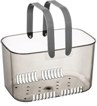 Balakaka Panier De Douche 5,8 L, Gris Argenté, Résistant à l'Humidité, CADDY, Plastique, Douche, 26 × 15 × 15 cm, 10 kg max