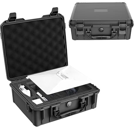 lohepon Starlink Mini-Koffer, Harte wasserdichte Reisetasche mit Geformtem Schaumstoff für Zubehör, Abschließbarer Aufbewahrungskoffer, Schwarz