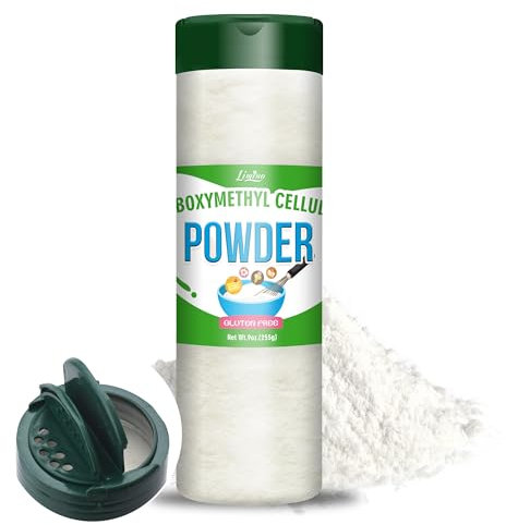 CMC Pulver 255g - 100% Reines CMC Pulver, Lebensmittelqualität Verdickungsmittel, Eiscreme Stabilisator, Tylo Pulver für Fondant, Kuchen, Eis, Gefrorene Lebensmittel, Süßigkeiten, Joghurt, Gummipaste
