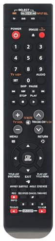 Replacement AK59-00084A Remote Control Commander Compatible with Samsung DVD-VR375/DVD-VR375A Tunerless DVD Recorder VHS Combo DVD-VR370 DVD VCR 00084A