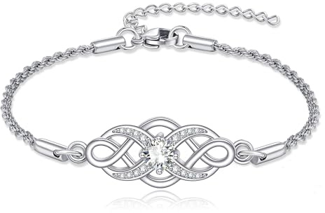 ONEFINITY Celtic Knot Armband 925 Sterling Silber Irish Birthstone Armband Infinity Celtic Knot Schmuck Geschenke für Damen