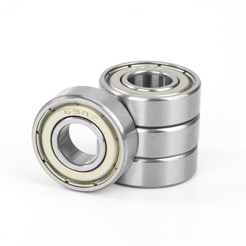 4 Stück 698ZZ Kugellager 8x19x6mm Chromstahl und Vorgeschmiert, 698-2Z Metall Double Shielded Miniatur Rillenkugellager, Lager für Skateboards, Roller, Inline Skates