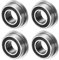 M METERXITY 4-Pack MF105-2RS Flanged Ball Bearing, 5 x 10 x 4mm Double Rubber Shielded Chrome Steel (GCr15) Flange Rip Bearings for Wheelbarrow/Printer/Fax Machines/Power Tools