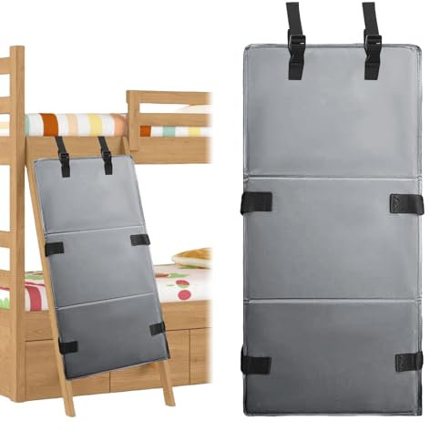 Cubierta de escalera para litera, 78 x 38 cm, de Oxford 600D, con hebillas ajustables, plegable, cubierta de escalera para niños, para protección contra la escalada, color gris