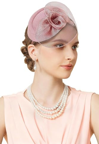 BABEYOND Chapeaux bibi pour femme - Chapeau de mariage Kentucky Pillbox