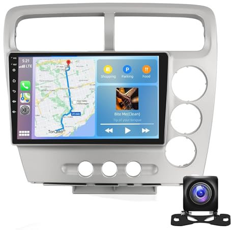 Estéreo Android Para Coche Para Hon-da Civic EP3 2003 2004 2005 Con Navegación GPS Pantalla Táctil De 9'' Radio CarPlay Con Bluetooth Radio FM RDS Compatible Con WiFi Enlace De Espej(Color:WIFI 1+32G)