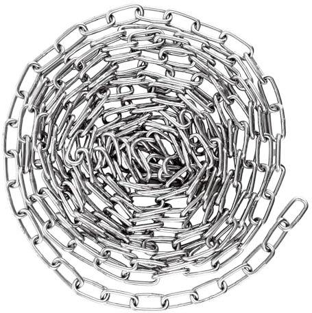 CYEER Edelstahl Kette 4MM, Edelstahlkette Meterware 6M, Stahlkette Starke, Kette Edelstahl, Rundstahlkette Metallkette Gliederkette Hängesessel Kette Boxsack Kette Verlängerungskette für Hängesessel