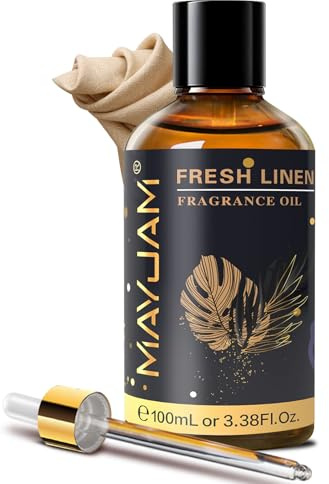 MAYJAM Huile Parfumée de Lin Frais pour Diffuseur 100ML | Huile Essentielle de Lin Frais pour Humidificateur d'Huiles Essentielles, Aromathérapie, DIY