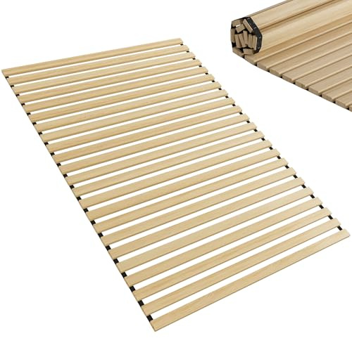 FIVMEN Lattenrost 140x200cm Lattenroste mit 23 Leisten Rolllattenrost Rollrost aus Chinesische Tanne Lattenrahmen mit Schwarz Gummiband für alle Matratzen Geeignet, belastbar bis ca. 300 kg