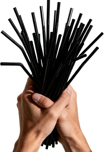 50PCS Drinking Straws Plastic, Reusable Bendy Flexible Straws Plastic for Smoothies, Milkshakes, Juice, Stylish Cocktail Straw for Travel, Home, Bars, Events
