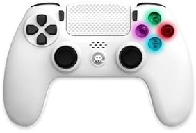 Born To Vape + Manette Sans Fil Blanche pour PS4 Avec Prise Jack pour casque et boutons lumineux + Goodies BTV collectionnable inclus