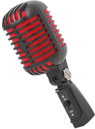 TOWARDSNAN Retro Microphone Vintage Dynamic Vocal Microphone Metal Frame with Vintage Self-tensioning for Live Vintage Dynamic Microphone