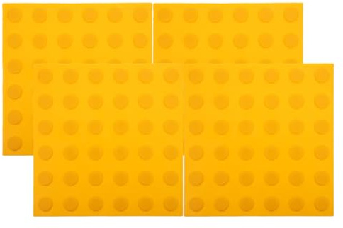 DINHEAROM Quadratische Taktile PVC Fliesen mit Noppen 4 Stück für Blindenleitsysteme Wegweiser und Sichere Orientierung Poolbalkonen und Gehwegen Geeignet für Sehbehinderte Menschen