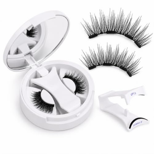 Magnetische Wimpern Set - Magnet Wimpern Natürlicher Look Ohne Kleber mit Applikator, Wimpern Magnetisch, Magnetic Lash-es in Box, Wiederverwendbare Cluster Lashes und Manga Lashes für Alltag