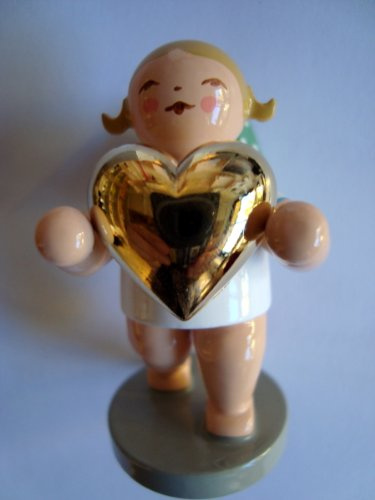 Wendt & Kühn Liebesbote Engel mit vergoldetem Herz No. 3 Größe 5-6 cm
