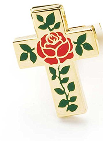 THE MASONIC COLLECTION Vergoldetes Rosen-Croix-Abzeichen, trendig und leicht, Geschenk-Accessoire für Freimaurer